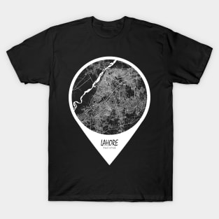 Lahore, Pakistan City Map - Travel Pin T-Shirt